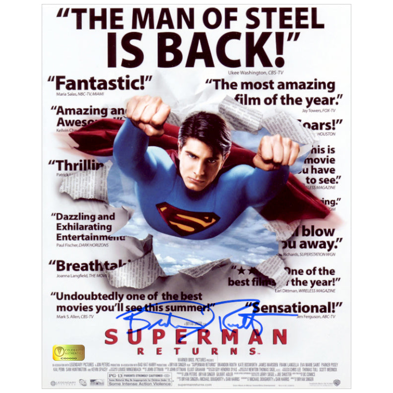 Brandon Routh Autographed Superman Returns Headlines 8x10 Photo