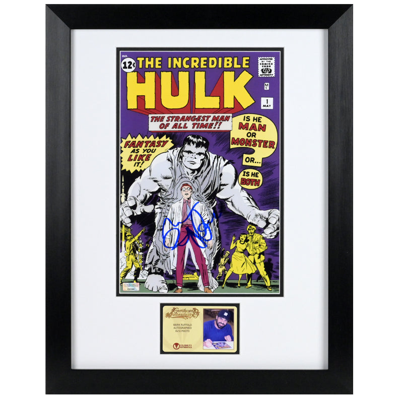 Mark Ruffalo Autographed The Incredible Hulk #1 Comic Cover 8×12 Photo