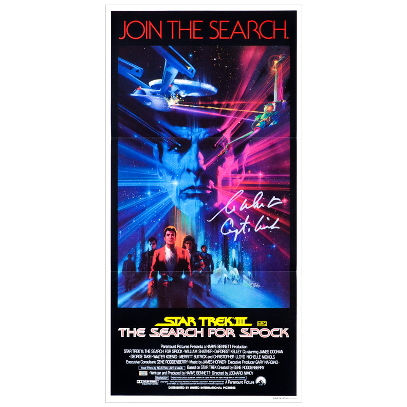 William Shatner Autographed 1984 Star Trek III: The Search For Spock Original 26x13 Single-Sided Movie Poster