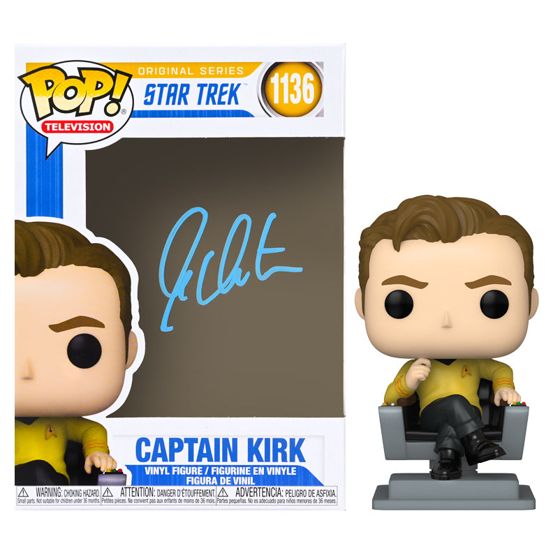 William Shatner Autographed Star Trek Captain Kirk in Captain's Chair POP Vinyl #1136