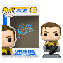 Load image into Gallery viewer, William Shatner Autographed Star Trek Captain Kirk in Captain&#39;s Chair POP Vinyl #1136