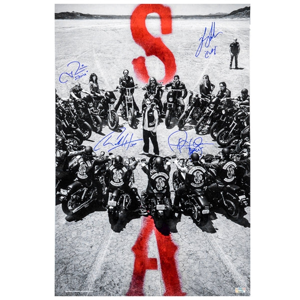 Charlie Hunnam, Ron Perlman Sons of Anarchy Cast Autographed 16x24