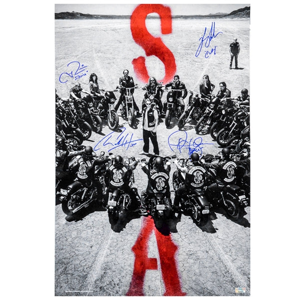 Charlie Hunnam, Ron Perlman Sons of Anarchy Cast Autographed 16x24 Poster