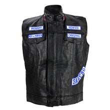 Load image into Gallery viewer, Charlie Hunnam, Ron Perlman Sons of Anarchy Cast Autographed Jax President Leather Vest