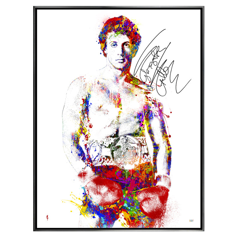Sylvester Stallone Autographed Michael Ferrari Rocky 33"x43" Framed Canvas Giclée
