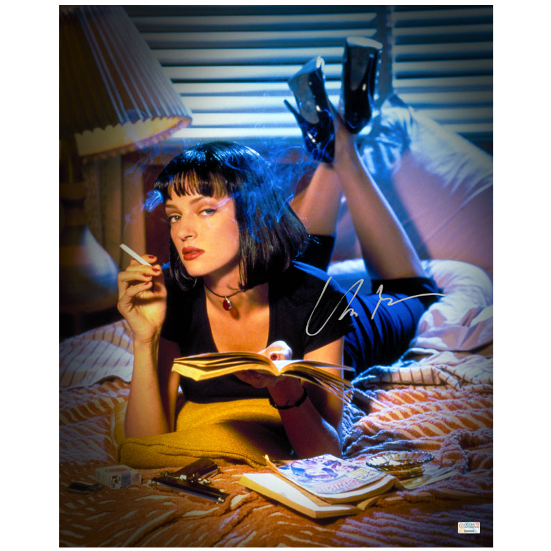 Uma Thurman Autographed Pulp Fiction Classic Mia Wallace 16x20 Photo