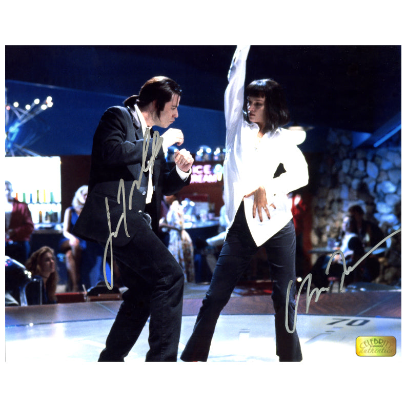 Uma Thurman and John Travolta Autographed Pulp Fiction Groove 8x10 Photo