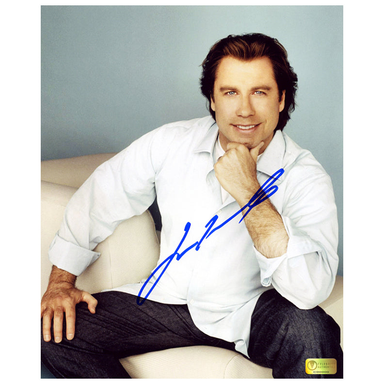 John Travolta Autographed 8×10 Casual Portrait Photo