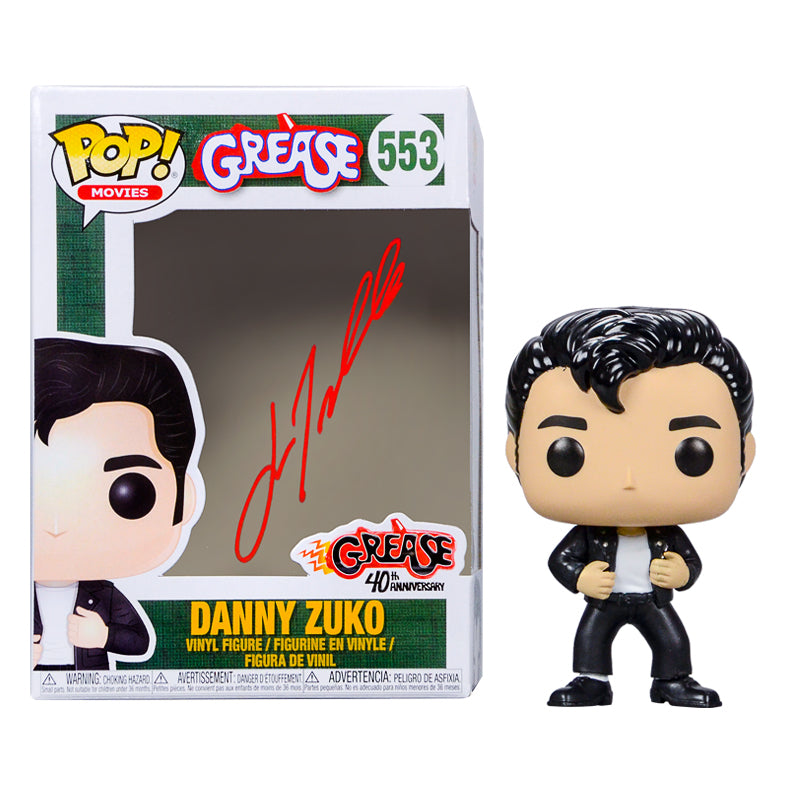 John Travolta Autographed Grease Danny Zuko #553 POP! Figure – Authentics