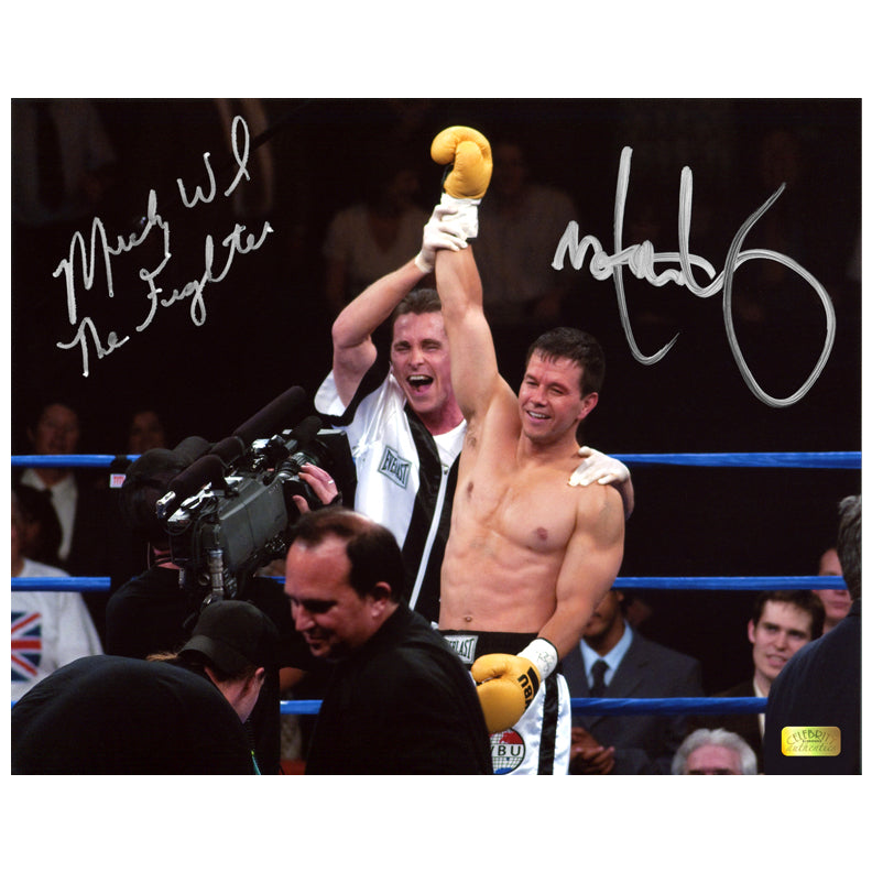 Mark Wahlberg, Micky Ward Autographed The Fighter 8x10 Scene Photo