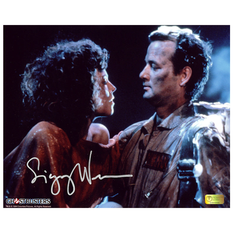 Sigourney Weaver Autographed Ghostbusters Dana Barrett and Peter Venkman 8×10 Photo