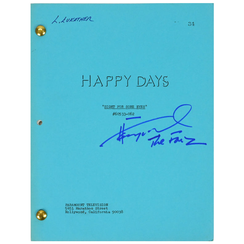 Henry Winkler Autographed Happy Days Original Production Used Episode 62 Script