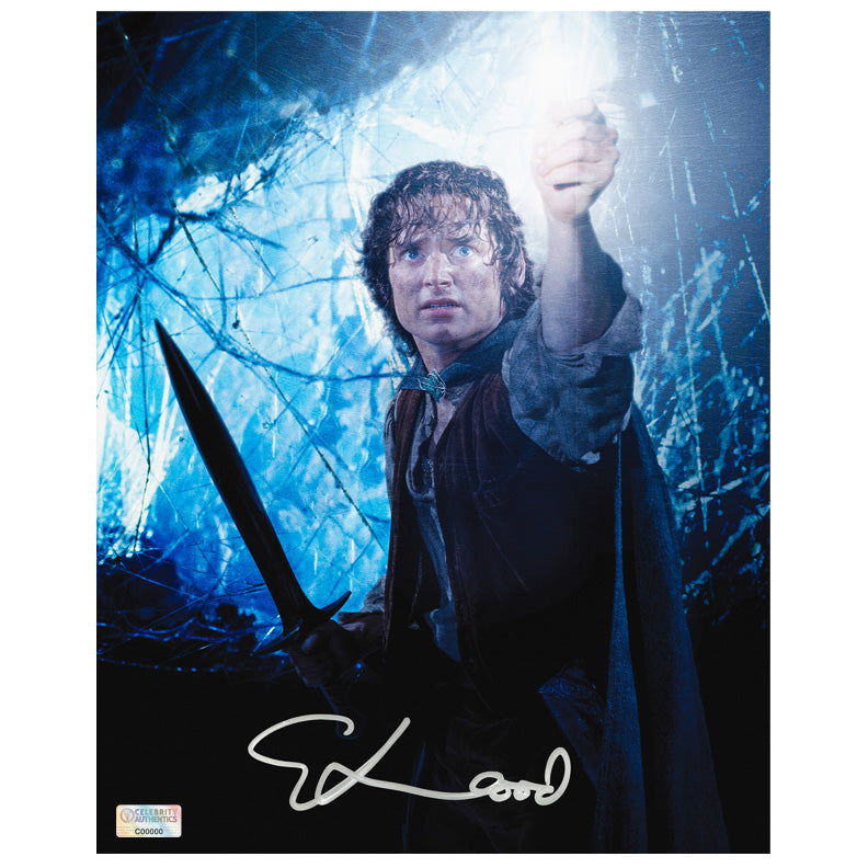 Elijah Wood Autographed Lord of the Rings Into Darkness 8x10 Photo